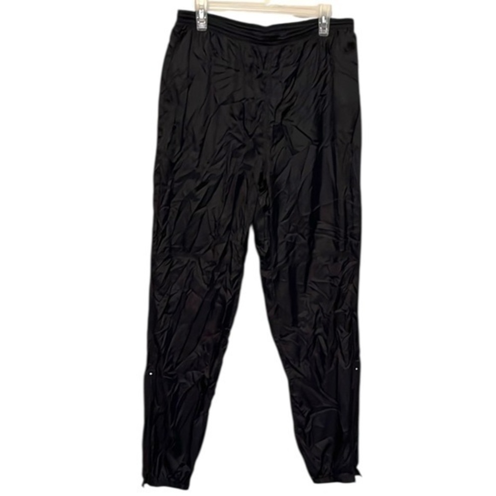 Vintage Nike windbreaker pants, side ankle zippers, 2 side hand pockets, black